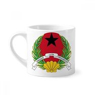 Dıythinker 170 ml Beyaz Gine Bissau Ulusal Amblem Mini Kahve Seramik Kupa