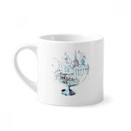 Dıythinker 170 ml Beyaz Globe London Eye Eyfel Kulesi Suluboya Mini Kahve Seramik Kupa