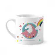 Dıythinker 170 ml Beyaz Gökkuşağı Bulut Yıldız Kalp Gülümseyen Tek Boynuzlu Mini Kahve Seramik Kupa