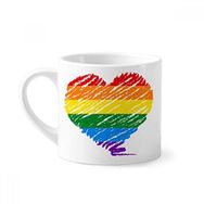 Dıythinker 170 ml Beyaz Gökkuşağı Eşcinsel Kalp LGBT Mini Kahve Seramik Kupa