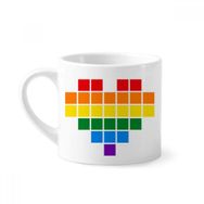 Dıythinker 170 ml Beyaz Gökkuşağı Eşcinsel Küçük Kutu Kalp LGBT Mini Kahve Seramik Kupa