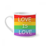 Dıythinker 170 ml Beyaz Gökkuşağı Eşcinsel LGBT Mini Kahve Seramik Kupa