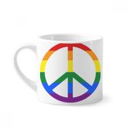 Dıythinker 170 ml Beyaz Gökkuşağı Eşcinsel Savaş Karşıtı LGBT Mini Kahve Seramik Kupa