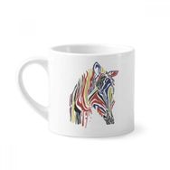 Dıythinker 170 ml Beyaz Grafiti Tek Basit Renkli Zebra Hayvan Mini Kahve Seramik Kupa