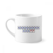 Dıythinker 170 ml Beyaz Grand Four Happiness Mahjong Fayans Mini Kahve Seramik Kupa