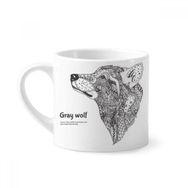 Dıythinker 170 ml Beyaz Grey Wolf Friend Company Mini Kahve Seramik Kupa
