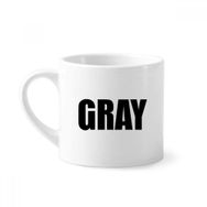 Dıythinker 170 ml Beyaz Gri Renk Siyah İsim Mini Kahve Seramik Kupa