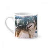 Dıythinker 170 ml Beyaz Gülümseme Beyaz Köpek Kar Resmi Mini Kahve Seramik Kupa