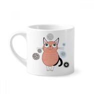 Dıythinker 170 ml Beyaz Gülümseme Hayvan Pembe Kedi Mini Kahve Seramik Kupa