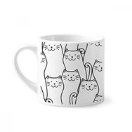 Dıythinker 170 ml Beyaz Gülümseyen Kedi Hayvan Hayvan Hayvan Sevgili Mini Kahve Seramik Kupa