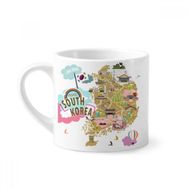 Dıythinker 170 ml Beyaz Güney Kore Haritası Sevgi Seyahat Mini Kahve Seramik Kupa