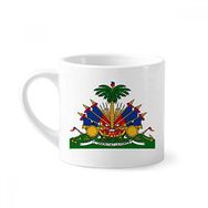 Dıythinker 170 ml Beyaz Haiti Kuzey Amerika Ulusal Amblem Mini Kahve Seramik Kupa