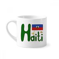 Dıythinker 170 ml Beyaz Haiti Ulusal Bayrağı Kırmızı Mavi Desenli Mini Kahve Seramik Kupa