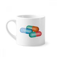 Dıythinker 170 ml Beyaz Hap Kapsülü Sağlık Ürünleri Desen Mini Kahve Seramik Kupa
