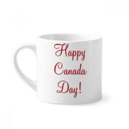 Dıythinker 170 ml Beyaz Happy Canada Day Akçaağaç Yaprağı Çizim Mini Kahve Seramik Kupa