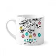 Dıythinker 170 ml Beyaz Happy Easter Din Festivali Yumurta Kuş Mini Kahve Seramik Kupa