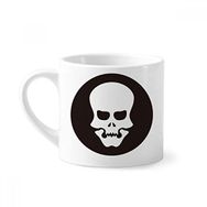 Dıythinker 170 ml Beyaz Happy Halloween Oyuklu Kafatası Mini Kahve Seramik Kupa