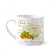Dıythinker 170 ml Beyaz Happy Şükran Günü Çizgi Film Desenli Mini Kahve Seramik Kupa