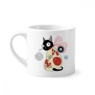 Dıythinker 170 ml Beyaz Hayvan Evcil Hayvan Sevgili Sevimli Kedi Mini Kahve Seramik Kupa