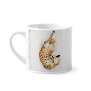 Dıythinker 170 ml Beyaz Hayvan Ocelot Kedi Fotoğraf Çekimi Mini Kahve Seramik Kupa