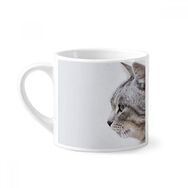 Dıythinker 170 ml Beyaz Hayvan Yawn Cat Simpol Shoot Mini Kahve Seramik Kupa