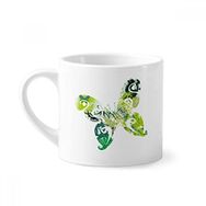 Dıythinker 170 ml Beyaz Hayvan Yeşil Kelebek Grafiti Mini Kahve Seramik Kupa