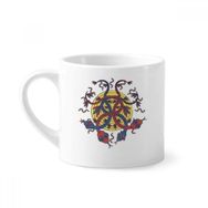 Dıythinker 170 ml Beyaz Hayvan Yılan Yaratığı Kombinasyon Desenli Mini Kahve Seramik Kupa