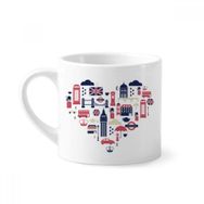 Dıythinker 170 ml Beyaz Heart London Bridge UK Big Ben Mini Kahve Seramik Kupa