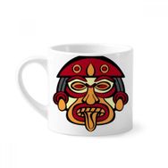Dıythinker 170 ml Beyaz Hint Soyut Sanat Çizim Totem Kutup Yüzü Mini Kahve Seramik Kupa