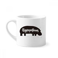 Dıythinker 170 ml Beyaz Hipopotamus Siyah ve Beyaz Hayvan Mini Kahve Seramik Kupa