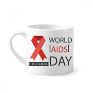 Dıythinker 170 ml Beyaz HIV 1 Aralık Dünya AIDS Günü Kırmızı Kurdele Mini Kahve Seramik Kupa