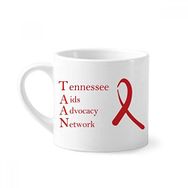 Dıythinker 170 ml Beyaz HIV Awareness AIDS Günü Kırmızı Kurdele Mini Kahve Seramik Kupa