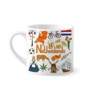 Dıythinker 170 ml Beyaz Hollanda Landscap Hayvanlar Ulusal Bayrak Mini Kahve Seramik Kupa