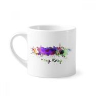 Dıythinker 170 ml Beyaz Hong Kong Çin Şehir Suluboya Mini Kahve Seramik Kupa