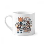 Dıythinker 170 ml Beyaz Hong Kong Gezi Ünlü Çin Mini Kahve Seramik Kupa