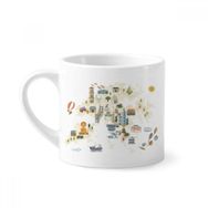 Dıythinker 170 ml Beyaz Hong Kong Yerel Bisiklet Ziyareti Çin Mini Kahve Seramik Kupa