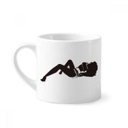Dıythinker 170 ml Beyaz Hot Girl Girl Gal Silhouette Mini Kahve Seramik Kupa