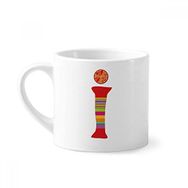 Dıythinker 170 ml Beyaz I Alphabet Turuncu Meyve Sevimli Desenli Mini Kahve Seramik Kupa