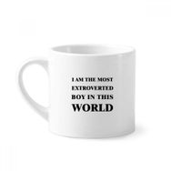 Dıythinker 170 ml Beyaz I Am The Extroverted Boy Mini Kahve Seramik Kupa