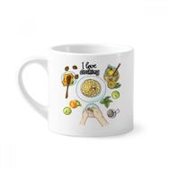 Dıythinker 170 ml Beyaz I love cooking Dövülmüş yumurta Bal Mini Kahve Seramik Kupa