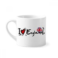 Dıythinker 170 ml Beyaz I Love England Dünya Bayrağı Kalp Mini Kahve Seramik Kupa