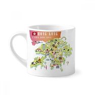 Dıythinker 170 ml Beyaz I Love Hong Kong Haritası Çin Konumu Mini Kahve Seramik Kupa
