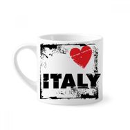 Dıythinker 170 ml Beyaz I Love Italy Kelime Aşk Kalp Kare Mini Kahve Seramik Kupa