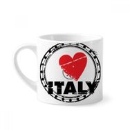 Dıythinker 170 ml Beyaz I Love Italy Kelime Aşk Kalp Yuvarlak Mini Kahve Seramik Kupa