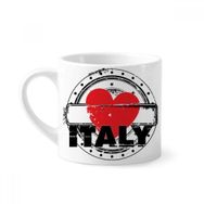 Dıythinker 170 ml Beyaz I Love Italy Kelime Aşk Kalp Yuvarlak Şekilli Mini Kahve Seramik Kupa