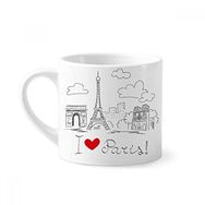Dıythinker 170 ml Beyaz I Love Paris Fransa Eyfel Kulesi Mini Kahve Seramik Kupa