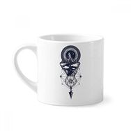 Dıythinker 170 ml Beyaz Iceberg Compass Yıldızlar Sanat Desenli Mini Kahve Seramik Kupa