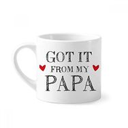 Dıythinker 170 ml Beyaz It From My Papa Çocuk Baba Mini Kahve Seramik Kupa