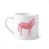 Dıythinker 170 ml Beyaz IUCN Tehlikeli Hayvanlar Kırmızı Zebra Mini Kahve Seramik Kupa