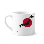 Dıythinker 170 ml Beyaz Japon Amblemi Haritası Desenli Mini Kahve Seramik Kupa